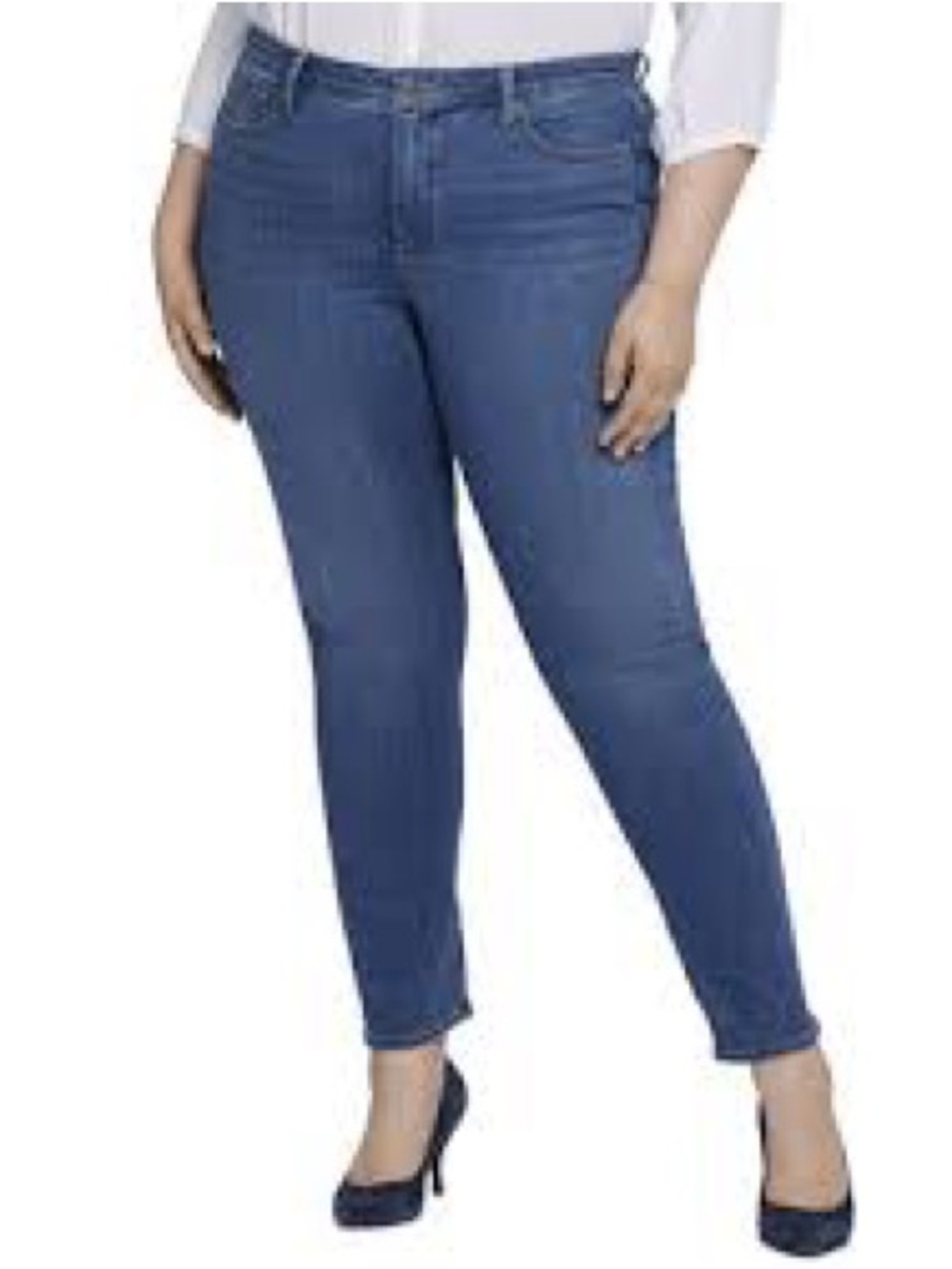 PAIGE Women's Plus Skinny Jeans in Medium Blue Denim 979